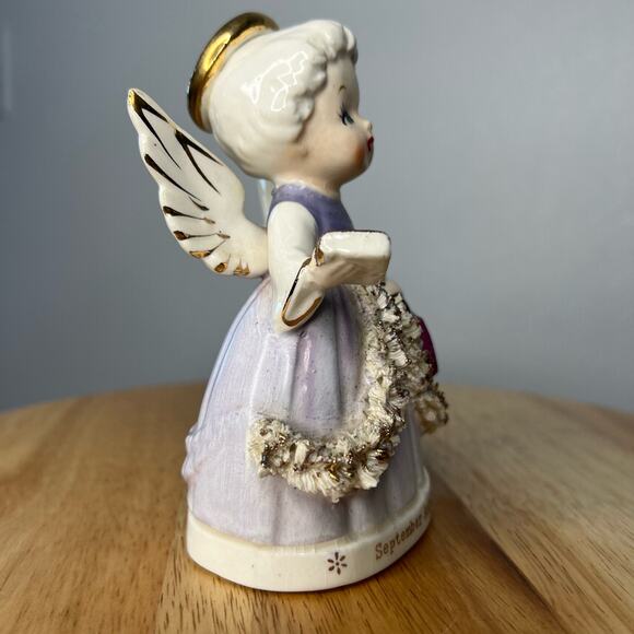 Vintage FINE A QUALITY Japan September Birthday Angel Books Figurine - Picture 6 of 11